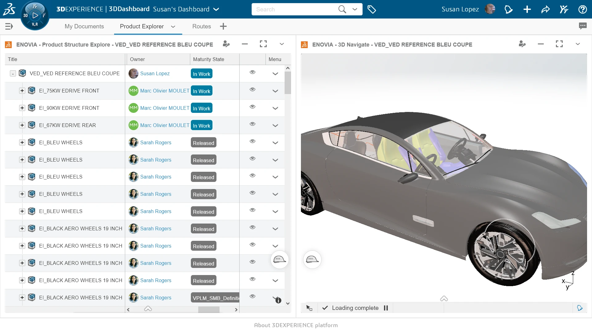 Dashboard cộng tác trên nền tảng 3DEXPERIENCE - theo dõi tiến độ và quản lý dữ liệu thiết kế